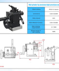 Front view of RATTMMOTOR HRV60 mini punch grinder, showing black metal body, adjustment wheel, and base