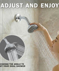 Woman adjusting Beast Mode Water Pressure Shower Head With 3 Inch Spray Face Wall Mount Water Saving Low Flow Design Anti Clog Nozzles