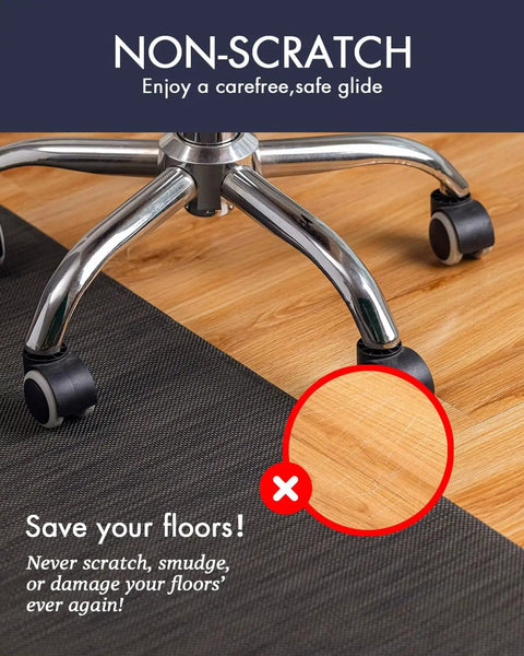 Office Chair Mat For Hardwood Floors And Hard Surfaces Under Desk Use Non Slip Heavy Duty PVC Desk Rug 36 Inch By 48 Inch With Smooth Silent Glide And Durable Rubber Backing Protects Wood Tile Laminate Espresso