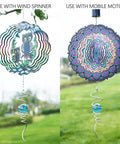 Spiral Tail Wind Spinner Stabilizer For Garden Decor With Stainless Steel Tail And Dope Crystal Glass Orb 14 Inch Outdoor Hanging Kinetic Yard Art Sun Catcher Weatherproof Decorative Accent with owl design