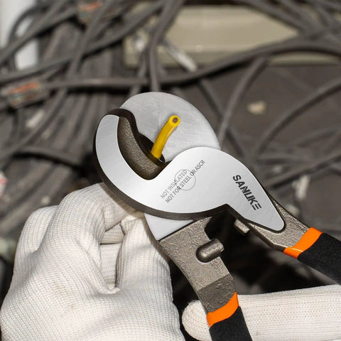 10 Inch High Leverage Cable Cutters Tough As Nails Heavy Duty Electrical Wiring And Aluminum Copper Cables Industrial Strength Wire Cutters With Grip Type Jaws And Laser Heat Treated Cutting Edges cutting yellow cable
