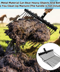 Heavy Duty Metal Pitch Fork Replacement Head For Garden And Barn Cleanup With Angled Tines collecting hay and manure