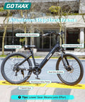 Dolphin 26 Inch Step Through Electric Bike For Adults, 350W Peak Motor With 20 MPH Top Speed, Removable 280Wh Battery, 15 To 30 Mile Range With Pedal Assist, Perfect For City Hops And Weekend Cruising, black aluminum frame