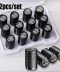 American Flag Aluminum Tire Valve Stem Caps Universal Fit For Cars Trucks Motorcycles Bicycles Dust Proof Covers Corrosion Resistant Black And White National Flag 12 Pack Easy Install For Any Ride