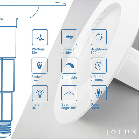 4 Pack 5 Or 6 Inch LED Recessed Retrofit Can Lights With Dimmable 12W Equivalent To 60W, 5000K Daylight, beam angle 110°