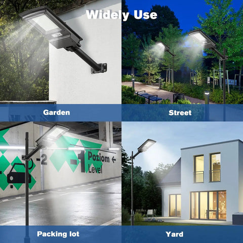 Outdoor Solar Street Light Dusk To Dawn With 3 Modes Motion Sensor and Remote Control used in garden, street, parking lot, yard