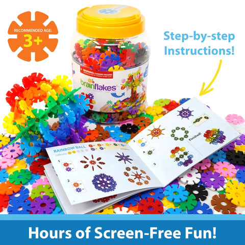 500 Piece Interlocking Disc Toy For Creative Building And STEM Learning Ages 3 And Up Colorful Construction Blocks For Kids Teens Adults Boys And Girls Includes Storage Jar And Idea Book for 3+ kids, with jar and instructions