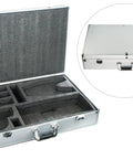 Full Size Disarticulated Skeleton Case With Foam Cutouts, Metal Case With Carrying Handle, open view with foam compartments
