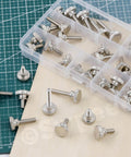 Nickel Plated Knurled Thumb Screws Set 42 Piece M5 8mm 10mm 12mm 16mm 20mm 25mm 30mm Sizes Flat Knurled Head Screws