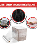 Top Shelf 18 Inch Stretch Wrap 80 Gauge Clear Plastic Film 4 Pack Bulk Rolls for protecting furniture from dirt and moisture.