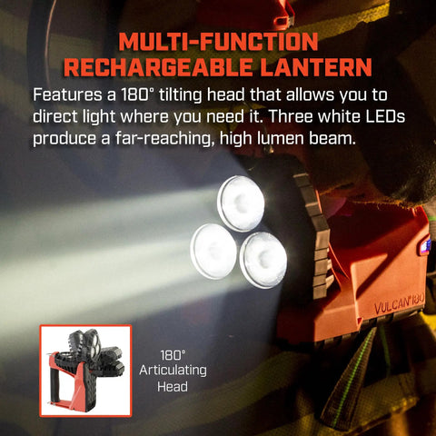 Vulcan 180 Lantern Cranks Out 1200 Lumens With 548M Beam, 180-Degree Articulating Head That Locks Forward, Quick Release Strap