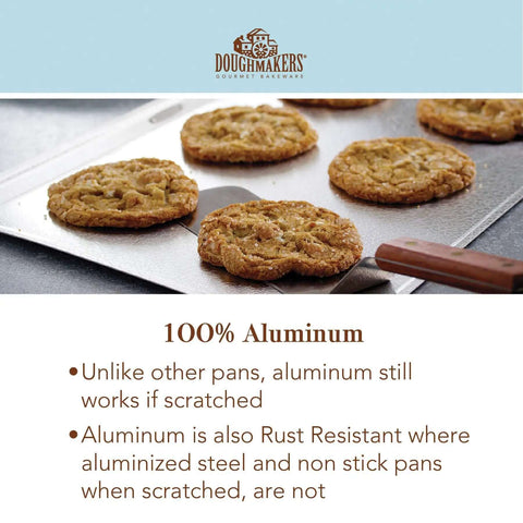 Cookies on Pro Grade Aluminum Bake Pan 10 By 14 Inch Pebble Pattern Cookie Sheet, showcasing even browning and airflow