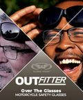 Padded Motorcycle Safety Glasses That Fit Over Prescription Glasses, Anti Fog Coating, Smoke Lens, ANSI Z87.1 Approved