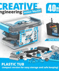 40 Motorized Models Building Kit For Kids 8 And Up A Dope DIY STEM Toy Set with 169 pieces in a plastic tub