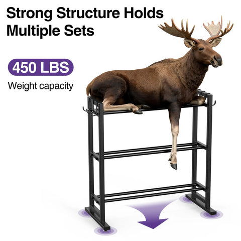 3 Tier Adjustable Dumbbell Rack With Wide Base 450 Lb Capacity Reinforced Steel Weight Shelf For Home Gym Setup Supports Kettlebells And Accessories Built Tough To Keep Heavy Plates Locked In Tight While You Go Hard On Gains Every Single Day