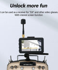 3 Inch Micro FPV Monitor With 480x320 LCD Display 5 8Ghz 40 Channel Auto Search Built In Battery RaceBand Ready attached to RC controller