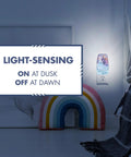 Frozen LED Night Light Featuring Anna And Elsa Sensor Plug In Dusk To Dawn Auto On Off Cozy Glow Vibe displayed in a dim room.