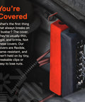 Hardcore 12V Power Distribution Terminal Block And Battery Bus Bar Kit With Insulated Negative Positive Terminals For Trucks RV Boats And ATV Rigs Built Tough For Weekend Warrior Rides cover details and wiring in engine compartment.