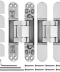 2 Pack 6 Inch Hidden Door Hinges For Doors Concealed Invisible Hinges With 180 Degree Swing Heavy Duty 3 Way Adjustable Silver XMZ DDUP Built To Last Durable Door Hardware For Residential And Commercial Use