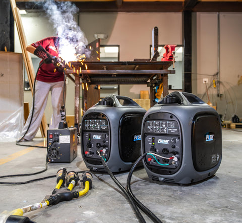 Gas Powered 2300 Watt Quiet Inverter Generator For Home Backup With USB Outlet And Parallel Capability used in workshop