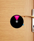 Door Sign For Office With 6 Inch Privacy Indicator And 6 Color States Do Not Disturb Come In Welcome Out Of Office In A Meeting Back Soon Working Remotely Lets Visitors Read Your Availability At A Glance showing "Back Soon"