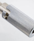 Chrome Quick Disconnect Antenna Fitting For 3/8-24 Threads, knurled grip, push and turn style, weatherproof chrome finish