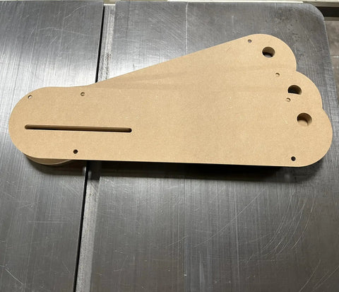 Zero Clearance Throat Plate Insert For Table Saws Models 36 725, 36 725T2, 36 5152, 36 5000, 36 5000T2 With Riving Knife Slot And Flush Fit CNC Machined MDF For Snag Free Feeding shown stacked on table saw