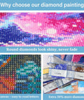 Hot Air Balloon Diamond Painting Kit For Adults Stained Glass Style Diamond Art Set Gem Art Craft For Home Wall Decor 12x16 Inches Includes All Supplies Extra Beads And Tools For A Chill Relaxing Crafting Experience, showing close-up of colorful diamonds, clear canvas, extra bead packs.