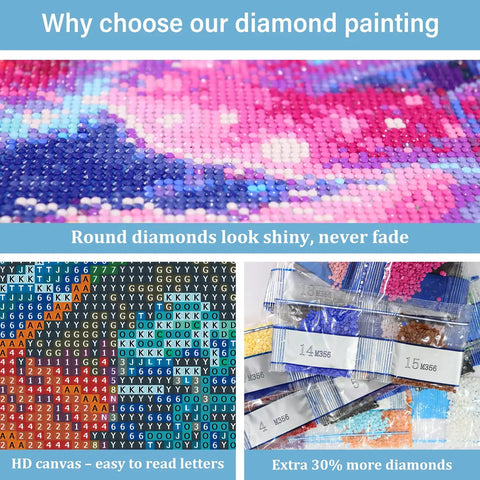 Hot Air Balloon Diamond Painting Kit For Adults Stained Glass Style Diamond Art Set Gem Art Craft For Home Wall Decor 12x16 Inches Includes All Supplies Extra Beads And Tools For A Chill Relaxing Crafting Experience, showing close-up of colorful diamonds, clear canvas, extra bead packs.