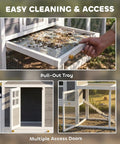 82 Inch Wooden Chicken Coop For 2 To 3 Hens Backyard Hen House With Nesting Box Pull On Tray Ramp And Roosting Bars Large Run Space