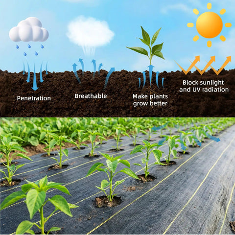 Heavy Duty Weed Barrier Fabric 6ft By 100ft Permeable Ground Cover For Gardens And Landscaping 3.5oz Woven UV Resistant