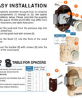 Grab This Slick Five Pack Of Concealed Push Button Drawer Locks For Cabinets And Cupboards Featuring Keyless Safety Latches To Keep Everything Locked Down Tight During Rv Motorhome Travel Large Size installation guide with components and measurements.