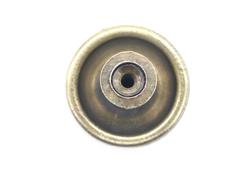 Back view of bronze drawer pull from 6 Piece Set Vintage Flower Drawer Pulls Knobs With Floral Embossing In Black Finish For Cabinets And Furniture.