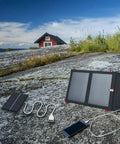 2W 6V Monocrystalline Solar Panel Charger with USB, portable on rocky surface for outdoor lighting and small DC devices