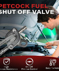 Mechanic using Inline Fuel Shutoff Valve One Quarter Inch ID Fuel Line Petcock for Motorcycle ATV installation