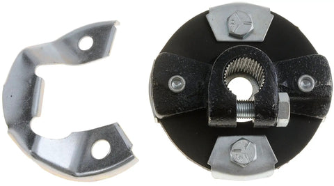 Steering Coupling Assembly Direct Replacement For Ford Models Restore Steering Response And Feel After Impact Or Wear OEM Quality Fit Durable Steel Construction Easy Install Ideal For Your Ford Ride showing two metal components