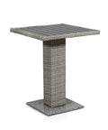 Outdoor Must Have Transitional Metal And All Weather Wicker Square Patio Table With Granite Base For Poolside Garden And Yard Gray 23.62 Inch Square 29.13 Inch High Built To Last