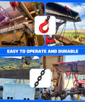 Heavy Duty 6 Ton Chain Sling 5 16 Inch By 5 Feet G80 Alloy Steel Four Way Quadruple Leg Lifting Slings With Four Safety Grab Hooks For Rigging Hoists And Engine Lifts used for lifting loads