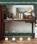 Slick Electric Sit Stand Desk With 3 Integrated Drawers Gives Your Home Office An Ace Upgrade Featuring A Mid Century Modern Black Walnut Surface And Rock Solid Steel Frame For Effortless Height Transitions Daily with books and decorative items on top.