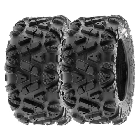 Set Of Four 25x8-12 Front And 25x10-12 Rear ATV UTV Tubeless 6PR Tires Power I A033 Bundle For Trails Desert Mud Dirt Rocks