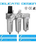 Heavy Duty Three Stage 3/4 Inch NPT Air Drying System With Particulate Filter Coalescing Filter Desiccant Dryer And Air Regulator Metal Bowl Auto Drain
