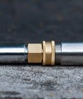 Heavy Duty Brass Garden Hose Adapter 3/4 GHT Female To 1/2 NPT Female Swivel Connector GHT To NPT Brass Fitting For Easy Leak Free Hose Setup And Pipe Thread Conversion, close-up