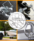 Ready To Roll All In One Heavy Duty Hitch Pins Kit With PTO And Cotter Pins For Trailers Tractors And Trucks Farm And Lawn Gear Snow Plows Rust Resistant Zinc Plated Steel Double Sided Toolbox Included in use and detail views