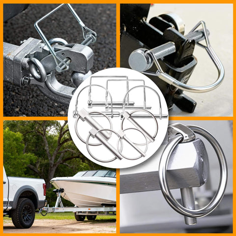 Ready To Roll All In One Heavy Duty Hitch Pins Kit With PTO And Cotter Pins For Trailers Tractors And Trucks Farm And Lawn Gear Snow Plows Rust Resistant Zinc Plated Steel Double Sided Toolbox Included in use and detail views