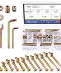 All In One M6 Hardware Kit For Cribs Chairs Tables And Cabinets 138Pcs Heavy Duty Hex Socket Cap Screws Nuts Washers Barrel Nuts 12mm And Tools Includes M6 Bolts In 30 40 50 60 70 80mm Lengths 15mm Threaded Inserts And Wrench Set displayed in box