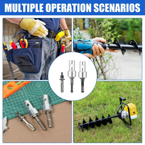 Auger Drill Adapter For Half Inch SDS Plus Corded And Cordless Drills High Hardness Steel Impact Garden Earth Drill Adapter for multiple uses