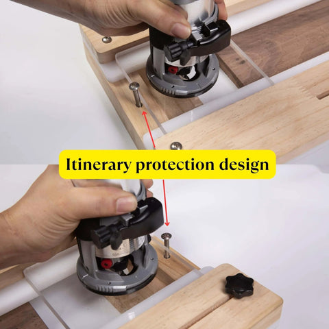 Router Sled Flattening Jig For Wood Slabs And Epoxy Tables, adjustable kit with acrylic baseplate, shown in use