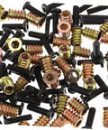 Wood Furniture Threaded Inserts Kit With Bolts Nuts Wrenches And Drill Bit 50 Piece Metal Connector Hardware Set scattered