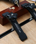 Durable Aluminum 24 Inch T Track Kit With Two Hold Down Clamps For Woodworking Fits 5/16 And 1/4 T Bolts Installed on Wood Surface