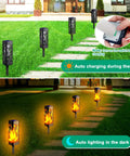 Flickering Flames Pathway Lights Solar Powered Outdoor LED Torches For Garden Yard And Patio Waterproof Decorative Landscape Lighting Energy Efficient